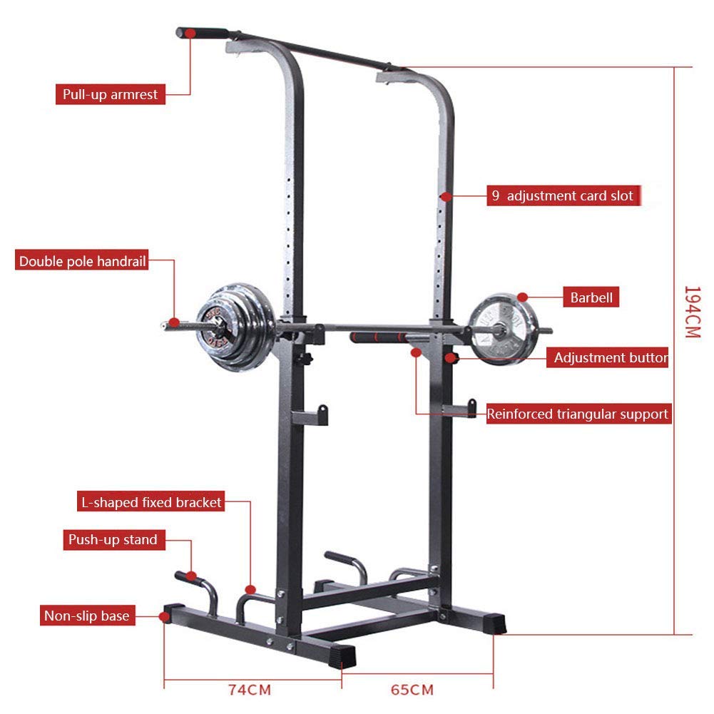 Supporto per Squat Multifunzione, Supporto per Squat Fitness, Regolabile per Allenamento della Forza in Palestra, Attrezzatura per trazioni a casa