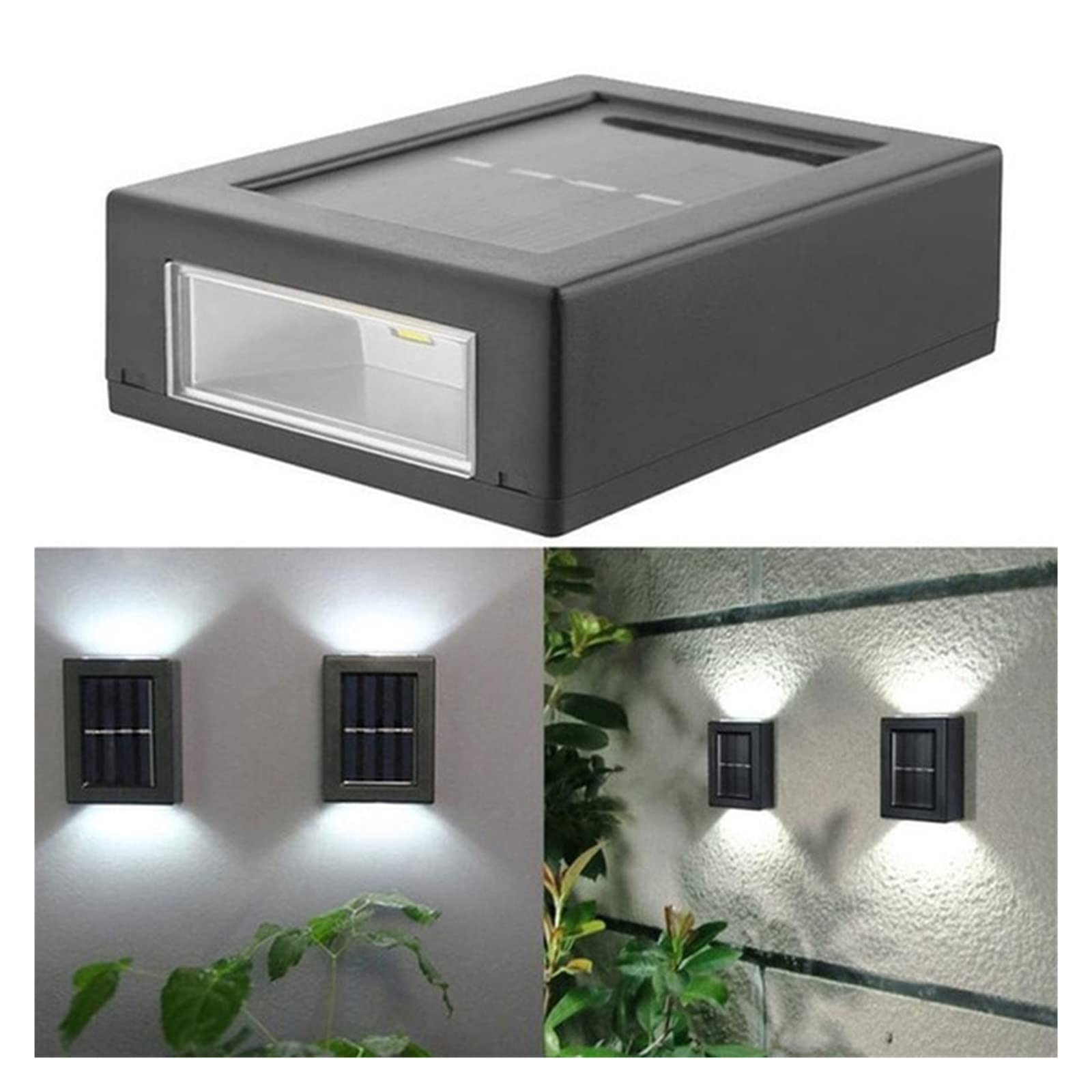 Ogrodowe lampy solarne zewnętrzne, uliczne lampy ścienne zasilane energią słoneczną, wodoodporna lampa solarna, ogrodowe dekoracyjne lampy solarne w górę i w dół