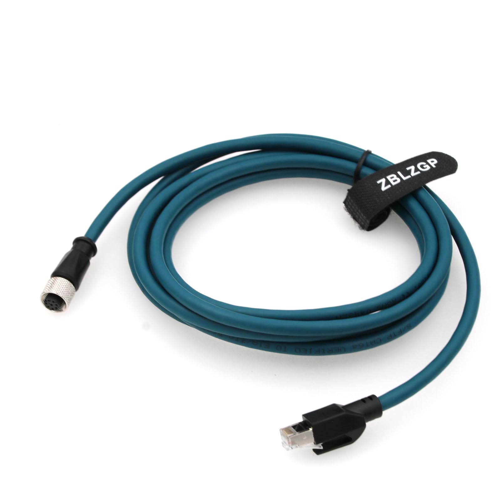 Kabel Ethernet Cat 7e M12 z kodem A żeński 8-pinowy do RJ45 prosty formowany skręcony kabel pasujący do sieci Profinet Automation Profibus EtherCAT (3 m)