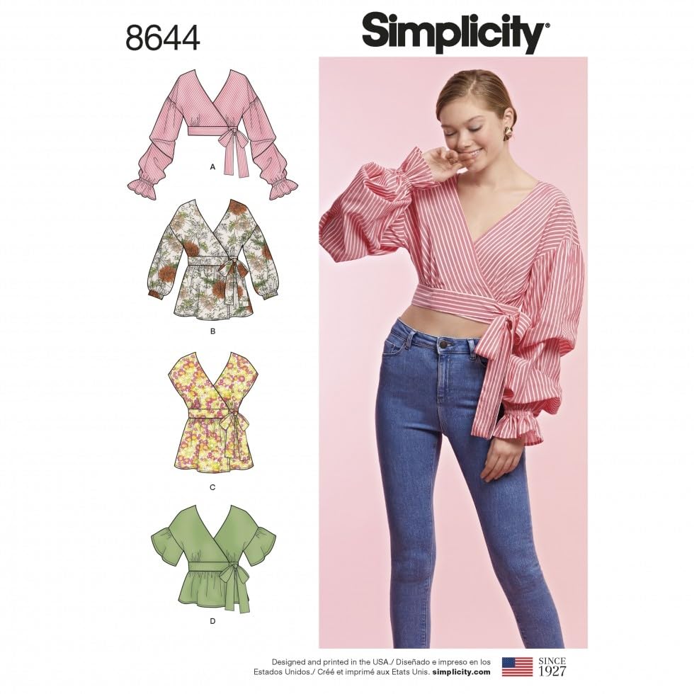 Amazon.com: Simplicity Sewing Pattern 8644 Tops U5 (16-18-20