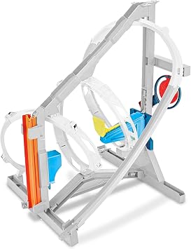 Hot Wheels Toy Car Track Set, Track Builder Unlimited Corkscrew Twist Kit Playset & 1:64 Scale Vehicle, 2 Ways to Race, Connects to Other Tracks