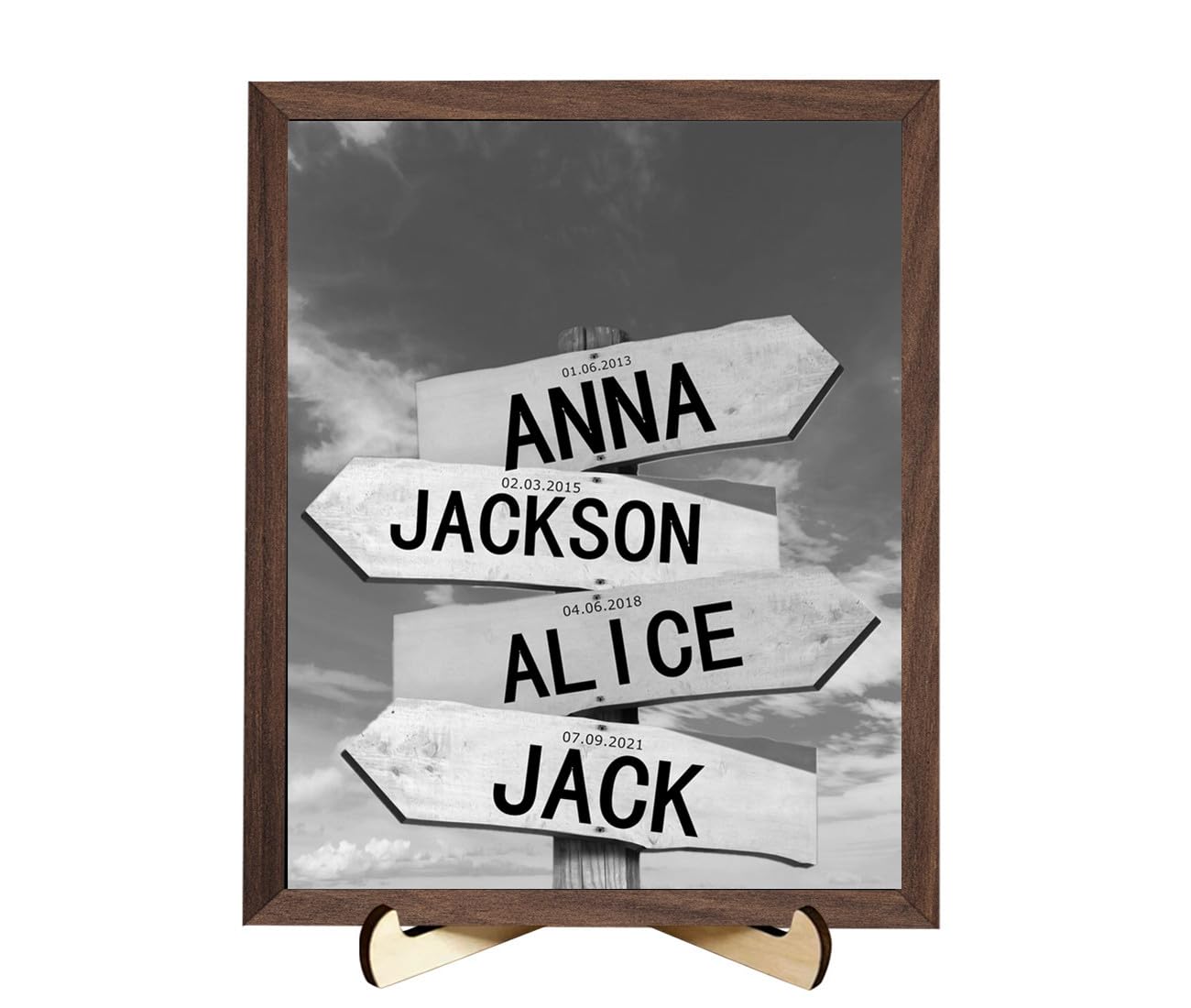 Personalised Family Names & Birth Date Street Sign,Custom Dad Gift Intersection Plaque with Kids Names Home Decor Fathers Day Birthday Gifts for Daddy Papa from Daughter Son Wife