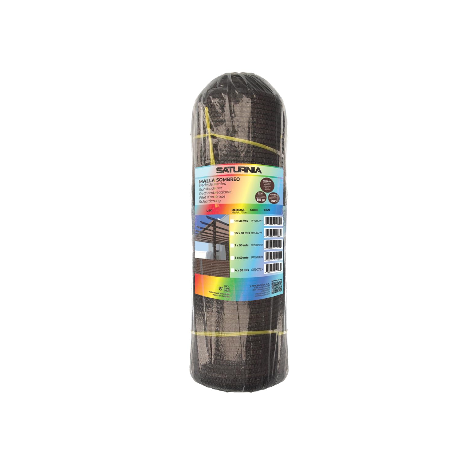 Rete Ombra Rotolo 1 x 50 Metri, Riduce le Radiazioni, Protezione Giardino e Terrazza, Regola Temperatura, Colore Marrone