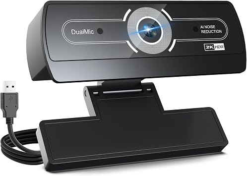 2K Webcam for PC - 2K Ultra HD Computer Camera with PDAF Autofocus, AI Noise-Canceling Mic, USB Plug & Play, 92 FOV & Auto Lighting Correction for Laptop & Desktop Social Streaming Video Call