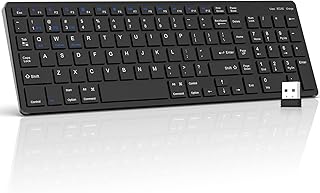 Wireless Keyboard, Bluetooth Keyboard with Number Pad, 2.4G+Bluetooth Full-Size Quiet Computer Keyboard for iPad 10.2(9th/8th/7th)/iPad Air 5th/4th/iPad Pro 11/12.9, iPad 10.5/9.7/iPad Mini (Black)