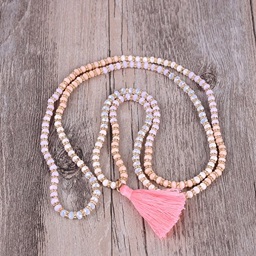 KELITCH Collana da donna con nappe elasticizzate