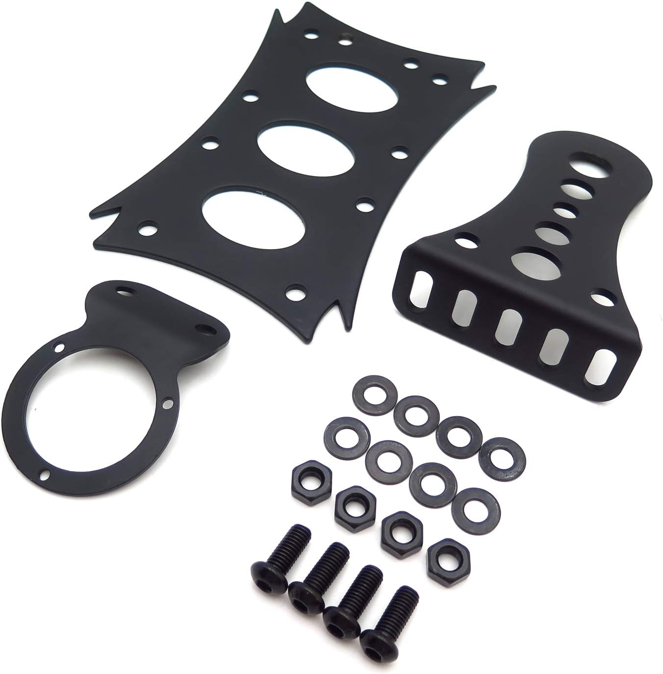 SMT-Black Horizontal Side Mount 7 3/10" x 4 4/5" License Plate Bracket Compatible With Harley Bobber Chopper Custom Suzuki Kawasaki Yamaha [B019GITXMM]