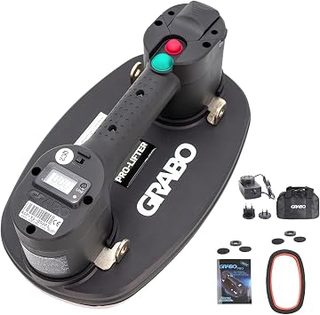 GRABO Pro-Lifter 20 Portable Electric Vacuum Cup Lifter for granite, Tiles, Stone ,Wood, Glass, Concrete Pavers, Drywall Lifter Tool 375lbs Max Load