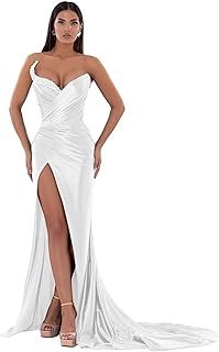 Strapless Prom Dresses for Women 2025 Long Mermaid Pleated with Slit Beaded Formal Evening Gowns - Buy now