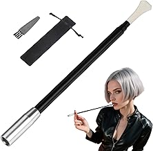 1 Piece Women's Long Extendable Cigarette Holder Diameter 8 mm Black Cigarette Tip with White Tip for Rolling Cigarette Filter for Parties, Festivals, Role Playing