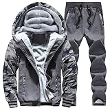 MANTORS Men's 2 Piece Fleece Tracksuit Long Sleeve Thick Running Jogging Suits Activewear Sports Set D62 Darkgray XL