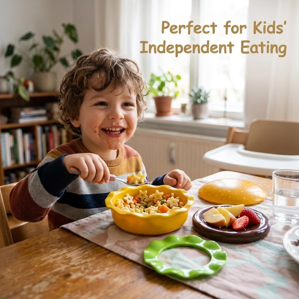 2026 Upgraded Ceramic Hamburger Plate Set,Platos En Forma De Hamburguesa,Burger Plate Set,5-Piece Novelty Stackable Burger Dinnerware Set,Gift For Family And Friends (1 set)