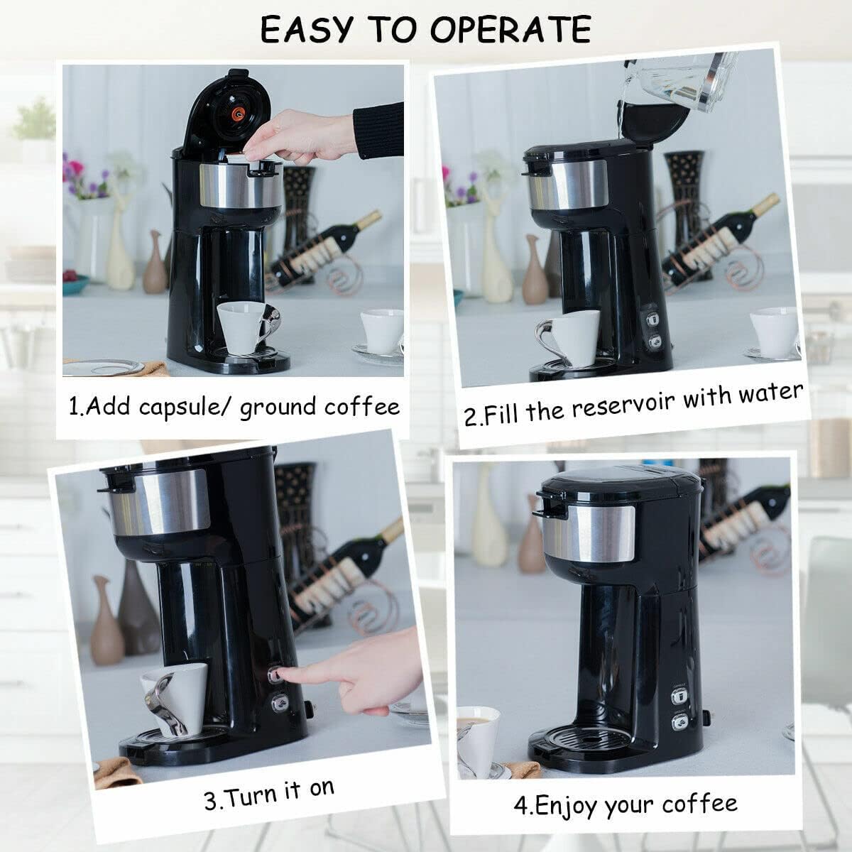 2 in 1 portable coffee machine coffee machine for coffee powder and coffee capsules