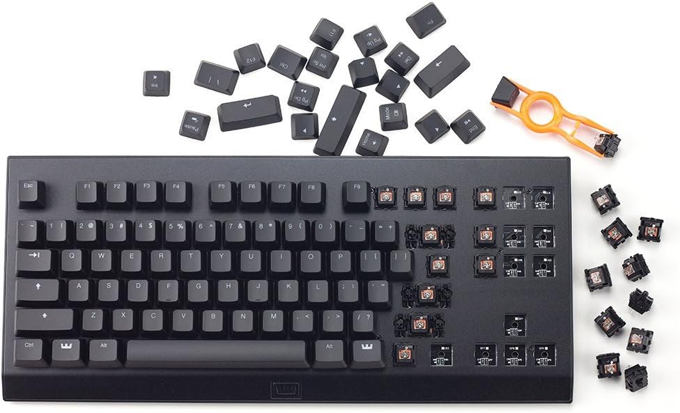 Wooting one Analog RGB TKL Mechanical Gaming Keyboard (Pressure Sensitive, Mac OSX, Linux, Windows, <1ms input, RGB backlighting, Aluminum Chassis, N-key rollover) (DE ISO, Clicky55 "Blue" Switch)