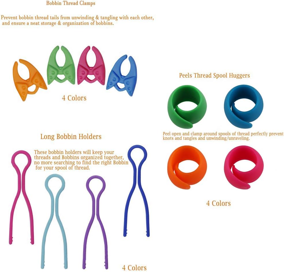 Bobbin Clamps Holders Thread Buddies, BENBO 36 Pieces Bobbin Holders Clips Bobbin Thread Clamps Thread Spool Huggers Buddies for Embroidery Quilting Sewing Accessory organizing