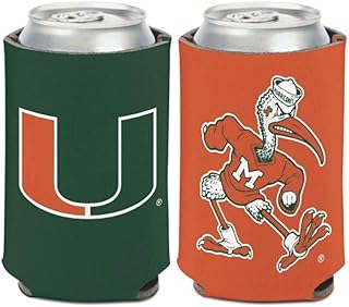 WinCraft NCAA University Miami Hurricanes (1-Pack) 12 oz. 2-Sided Can Cooler