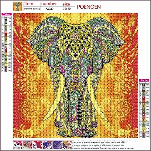 Diamond Art olifant, Diamond Art Kits Volwassenen DIY Crystal Art Vierkante Boor Diamond Painting Kit, 5D Diamond Painting Dieren Diamant Art voor
