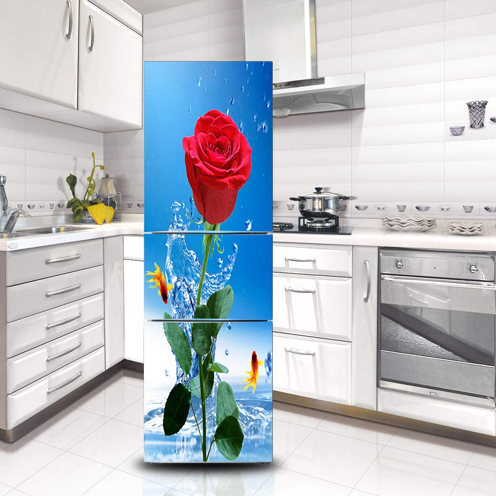 Norya shop Paster Flower Painting Self-adhensive Mosaic Refrigerator Stickers Decal Vinyl Wallpaper Removable Bridge Sticker