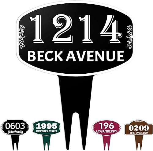 Miniatura 11 de Letrero personalizado para dirección de casa, placa personalizada de aluminio para dirección del hogar, placas de números de casa para jardín