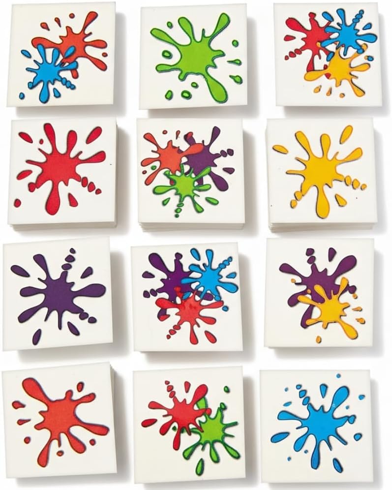 Fun Express ARTIST PAINT SPLASH TATTOOS - Apparel Accessories - VBS Vacation Bible School Supplies/Decor - 72 Pieces