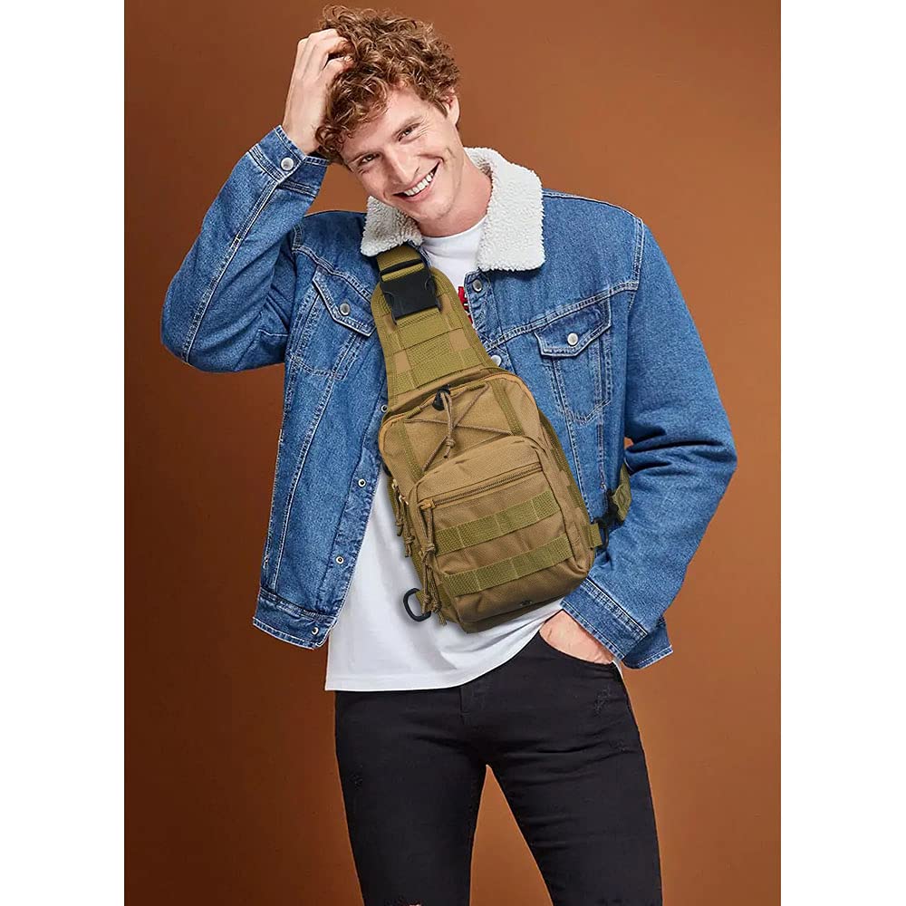 flintronic Sling Bag, Bolsa de Pecho, Puerto Crossbody para Hombres Mujeres Senderismo Ligero Ciclismo Mochila de Viaje para Acampar