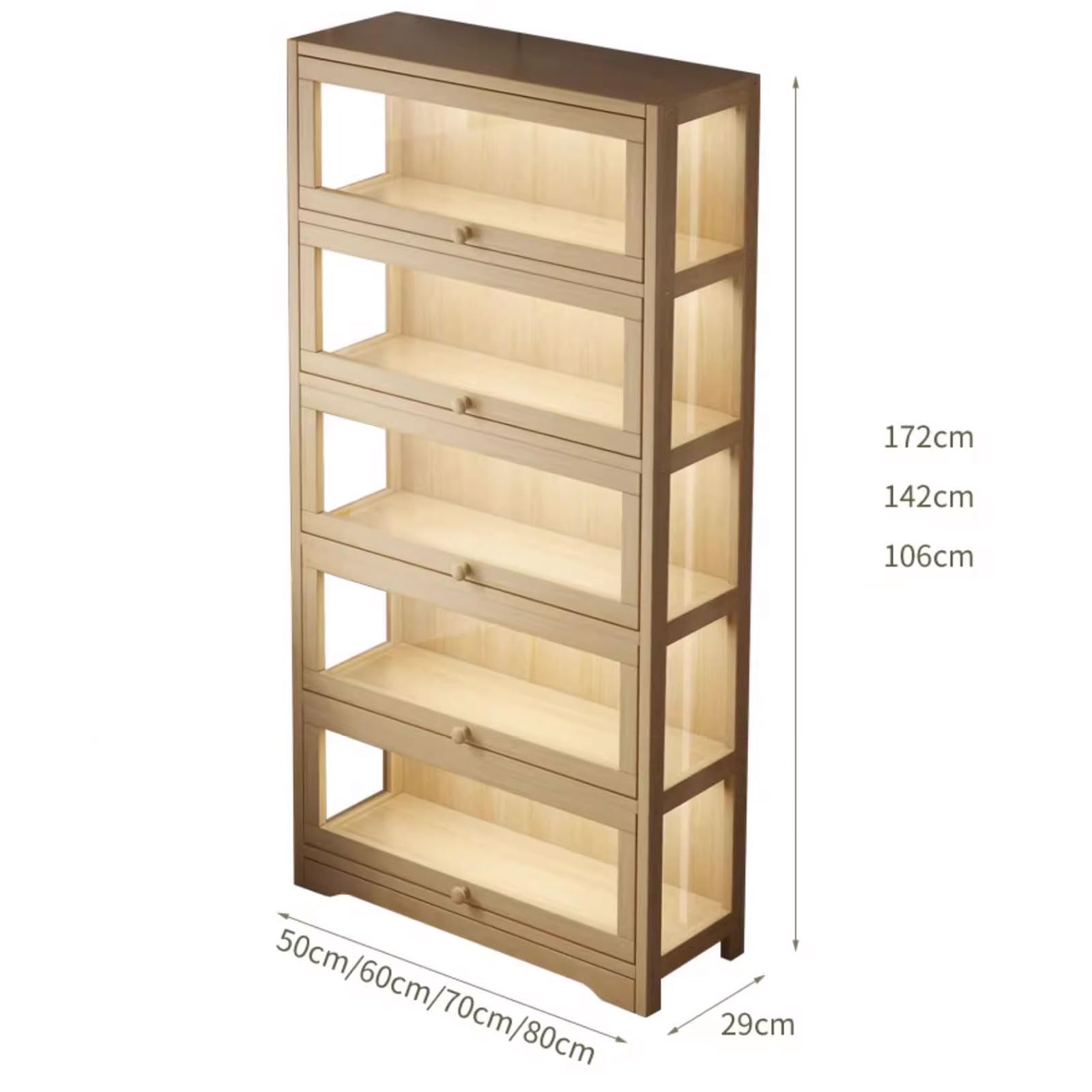 Vitrina acrílica para puerta de la colección de figuras y curiosidades, estante de cristal a prueba de polvo