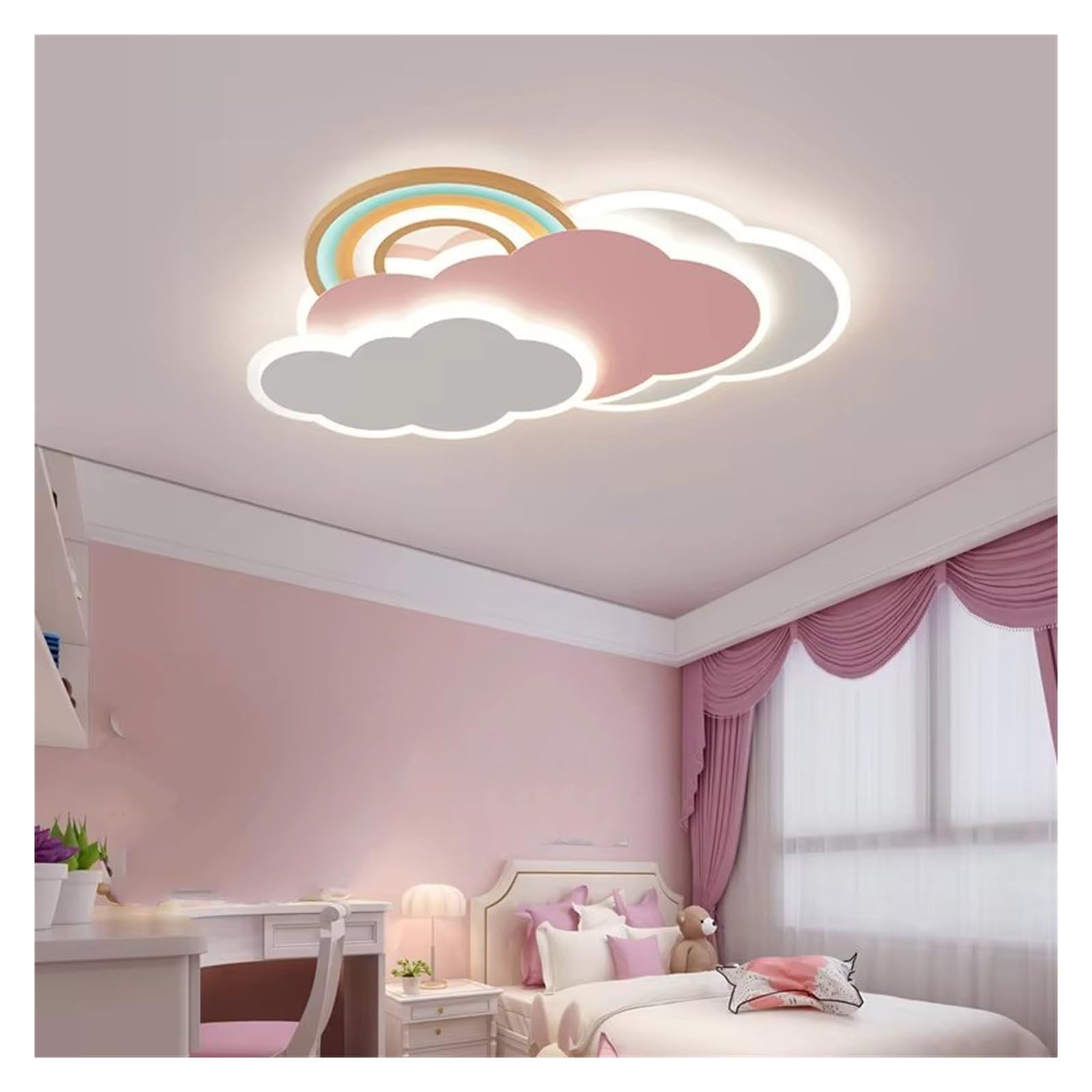 Lampe Chambre Princesse Romantique LED Arc-en-Ciel Nuage