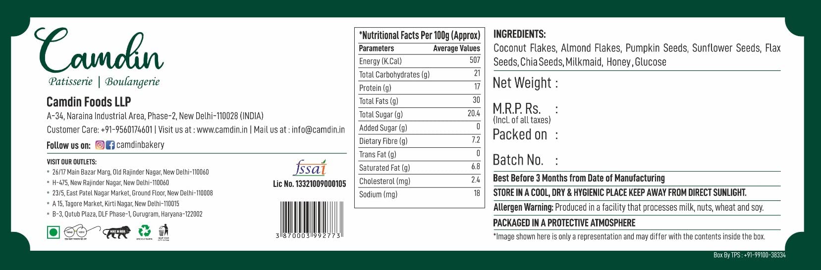 Camdin Coconut Cracker | Gluten Free | 300 Grams Pack (9 Pcs) 4