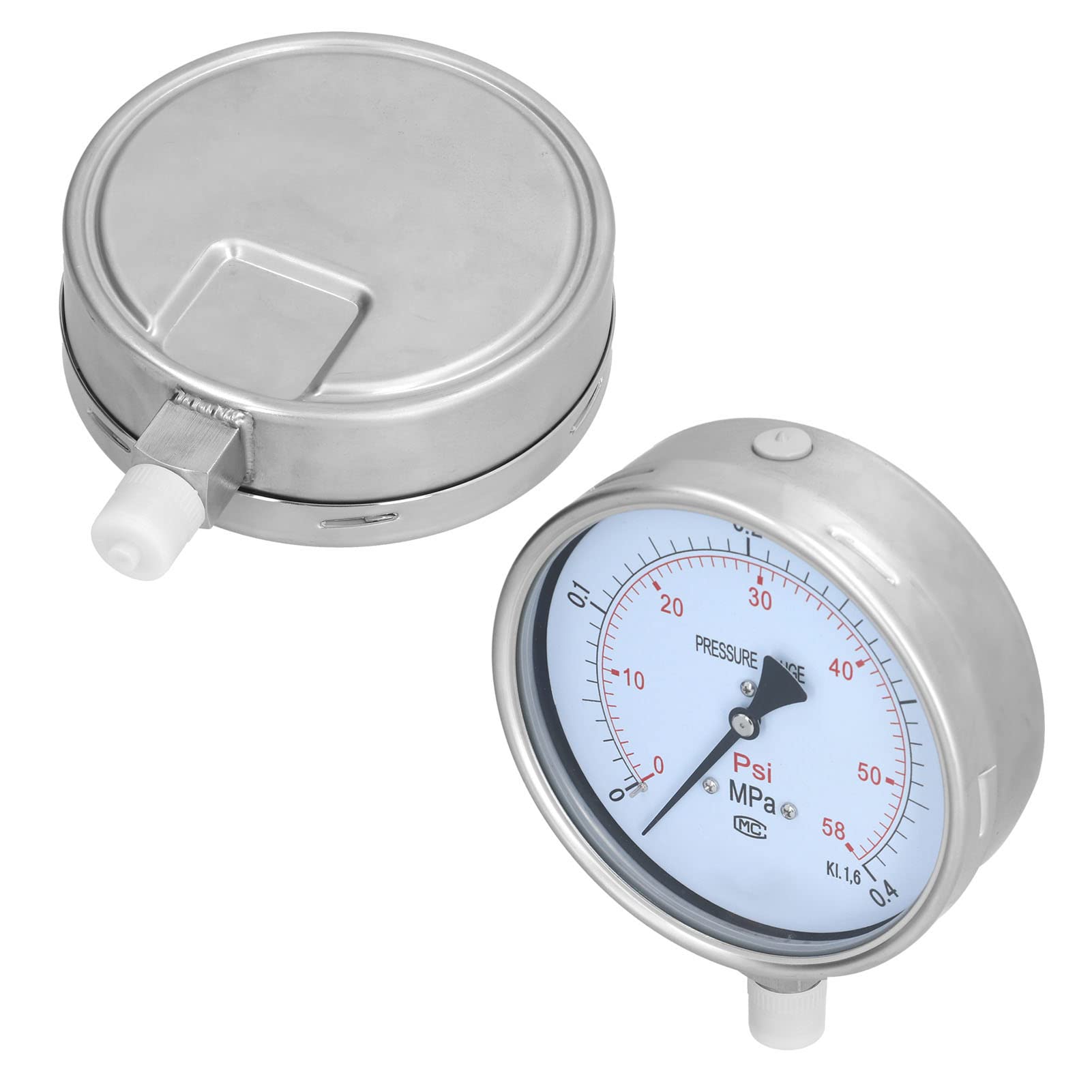 Manómetro de Acero Inoxidable 0-0.4MPa Diseño Duradero para Uso en Tuberías y Petroquímicos 150 Mm
