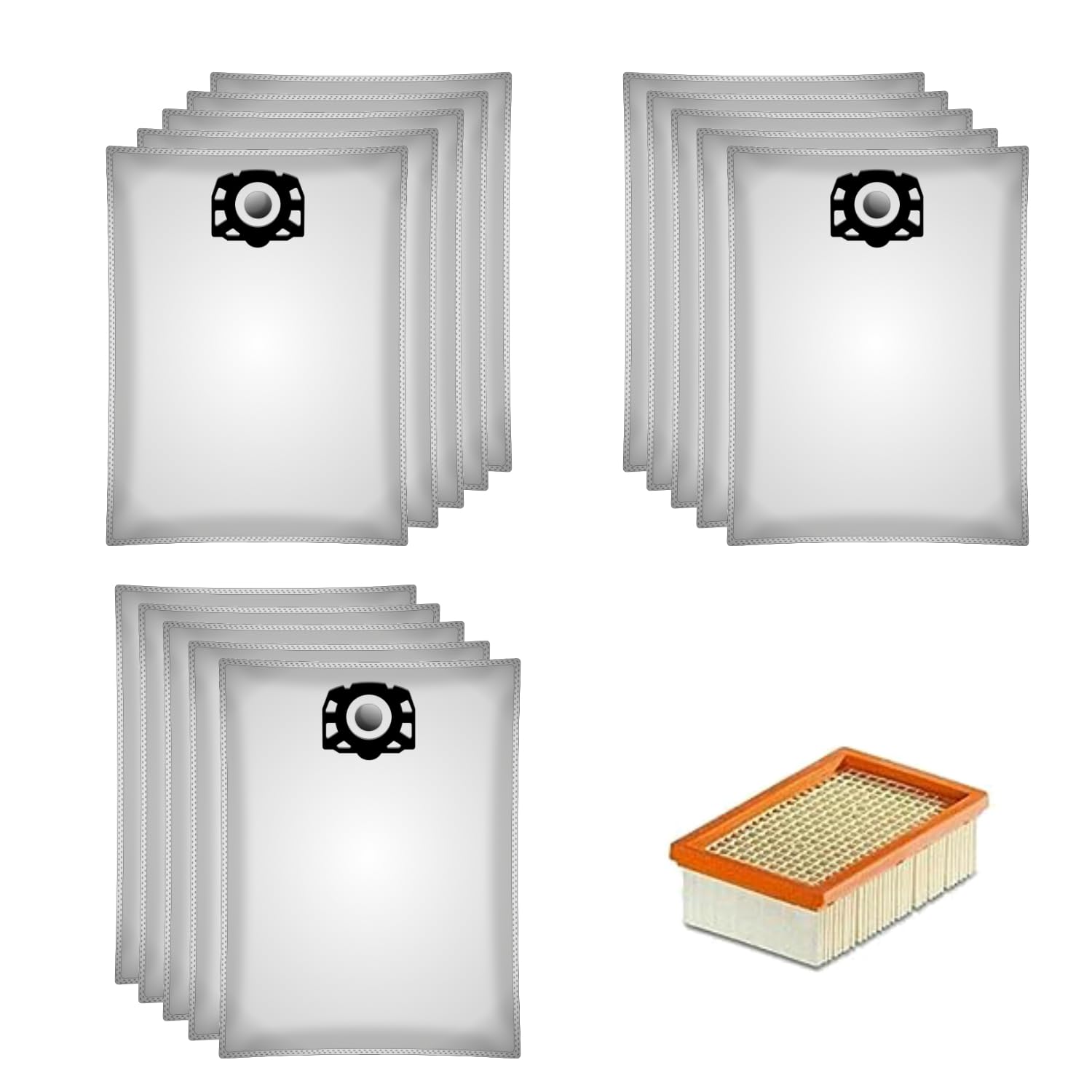 4 Filtri A Pieghe Piatte Di Ricambio Per Aspirapolvere/Lavapavimenti Karcher WD4/WD5/WD6/MV4/MV5/MV6 - Per Polvere Fine E Cattivi Odori