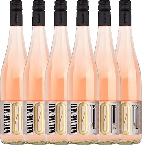 VINELLO 6er Weinpaket - Rosé alkoholfreier Wein 2021 - Kolonne Null mit einem VINELLO.weinausgießer | 6 x 0,75 Liter Cover