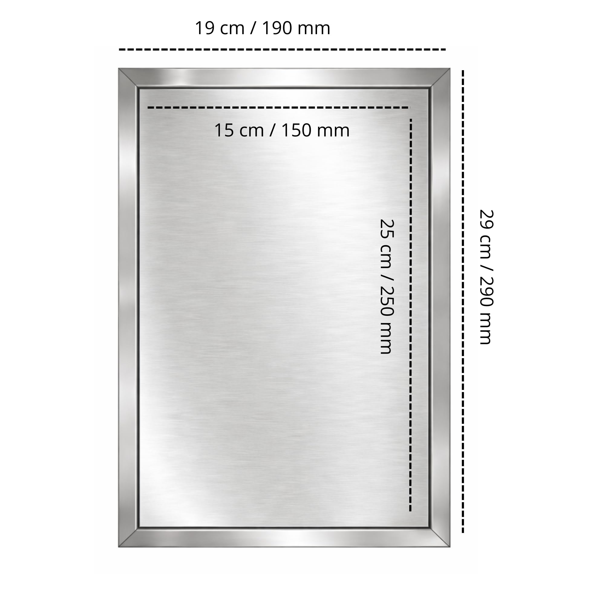 TMALASER Drzwi rewizyjne metalowe 15 x 25 cm stal nierdzewna – klapa rewizyjna Inox 150 x 250 mm push to open/Klick-Klack - drzwi inspekcyjne do ścian karton-gips
