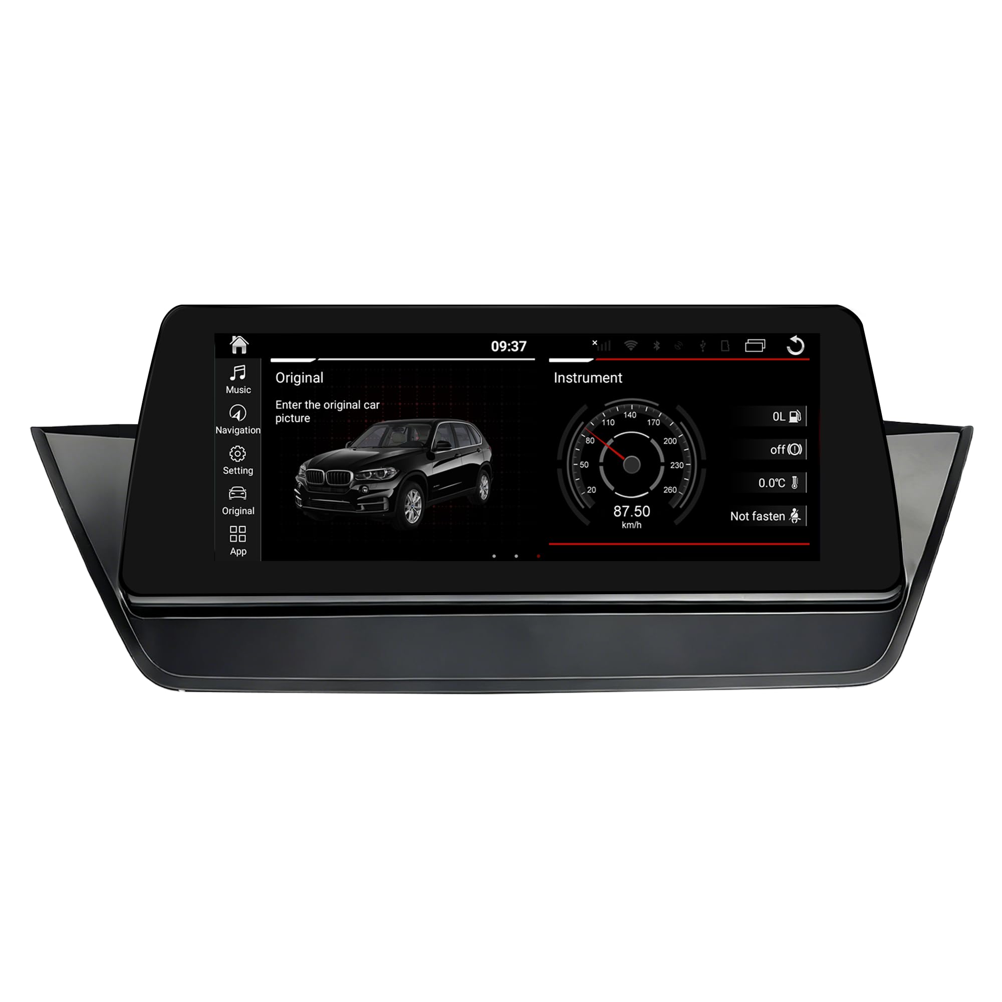 Aktualizacja ekranu 26.0 cm do BMW X1 E84 bez wyświetlacza Oem Radio zamiennik zestawu stereo Android 13 Carplay Android Auto Bluetooth Wifi 4G SWC Spotify nawigacja GPS na desce rozdzielczej (256 GB)