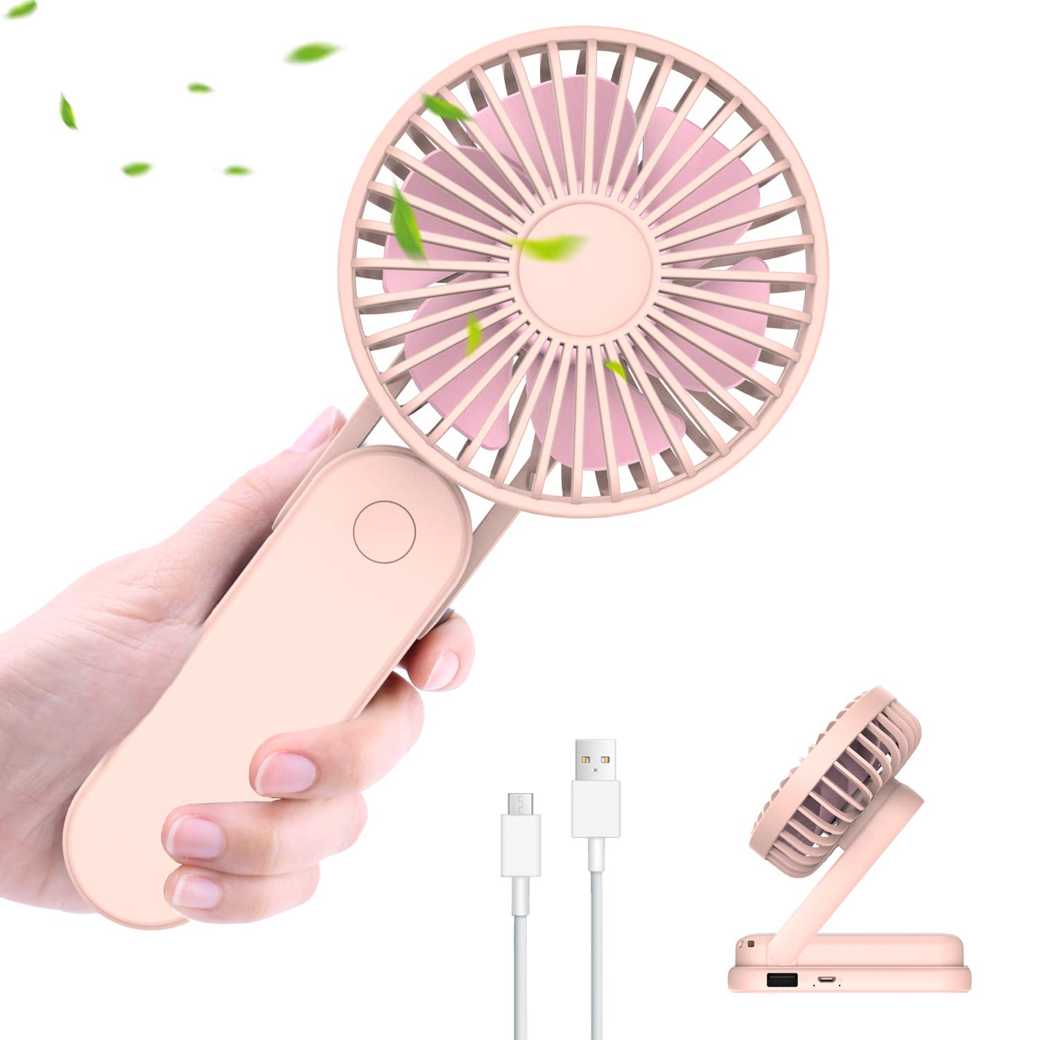 WOWGO Mini Handheld Fan 2600mAh Battery (Pink)