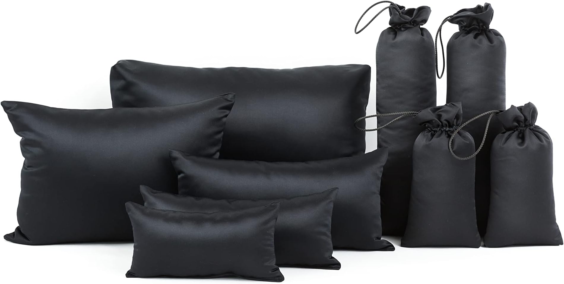 Purse Insert Pillows Set - Set of Shaper Inserts Made to Maintain Small to Extra Large Handbags and Boots - Custom Cushioned Fillers by Fabrinique - Prevent Creases and Damage (Black, S-XL, 9PC Set)