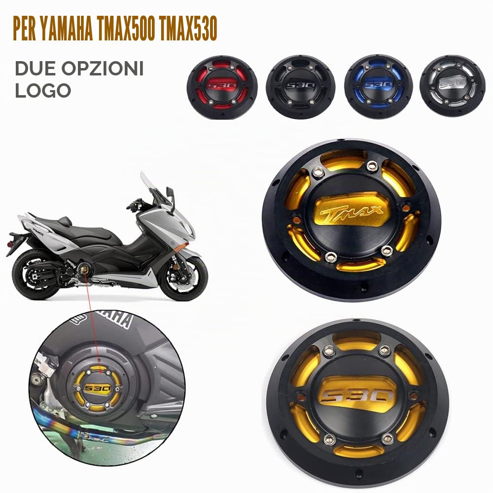 Accessori moto Protezione coperchio statore motore Protezione Compatibile con TMAX 530 TMAX500(Oro 530)