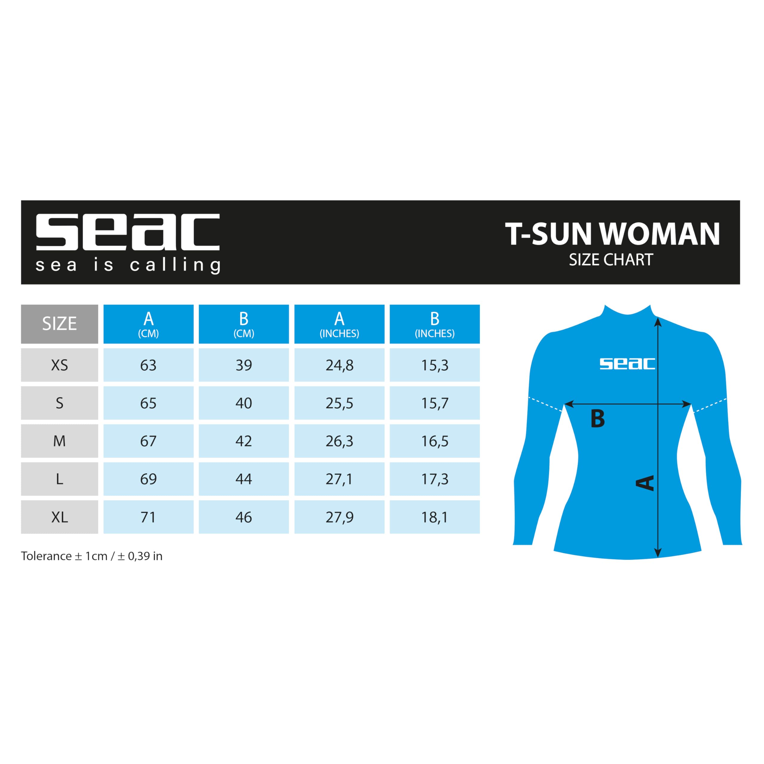 SEAC Seac T-Sun Long Rash Guard do pływania, surfowania, nurkowania, ochrony przed promieniowaniem UV Kobiety T-sun Long Lady