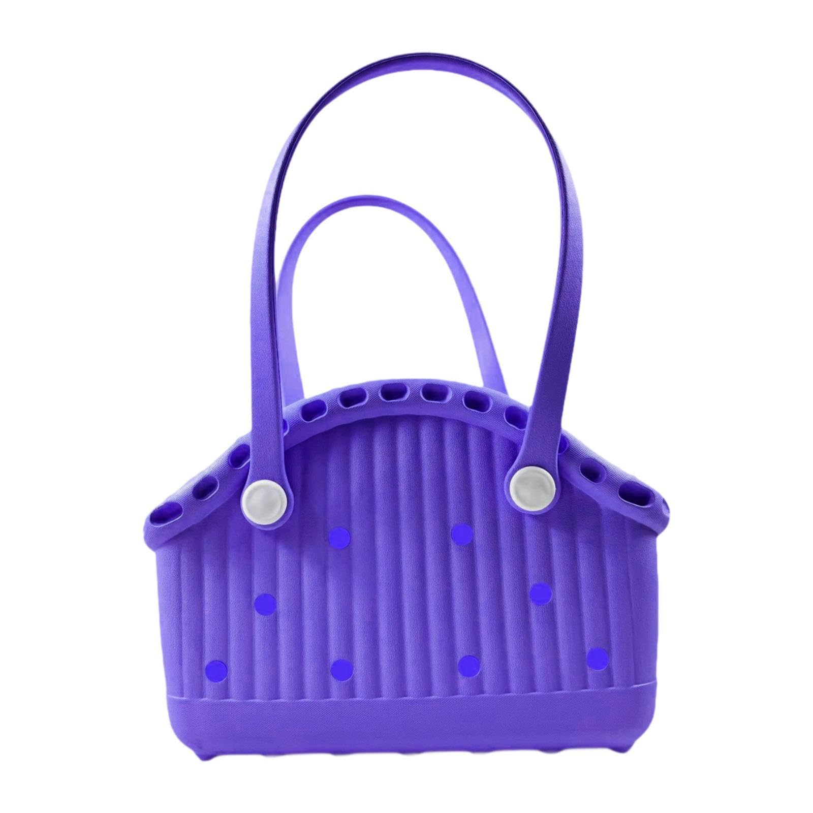 Womens Beach Tote Bag Stylish Summer Outdoor Vacation Travel Holiday Handbag Purple-image-46