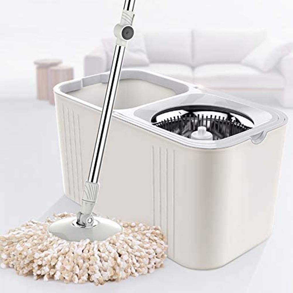Doppio azionamento Rotary Mop Domestico Pigro In Acciaio Inox Pole Mop Automatico Pressione Mano Ouble Barrel
