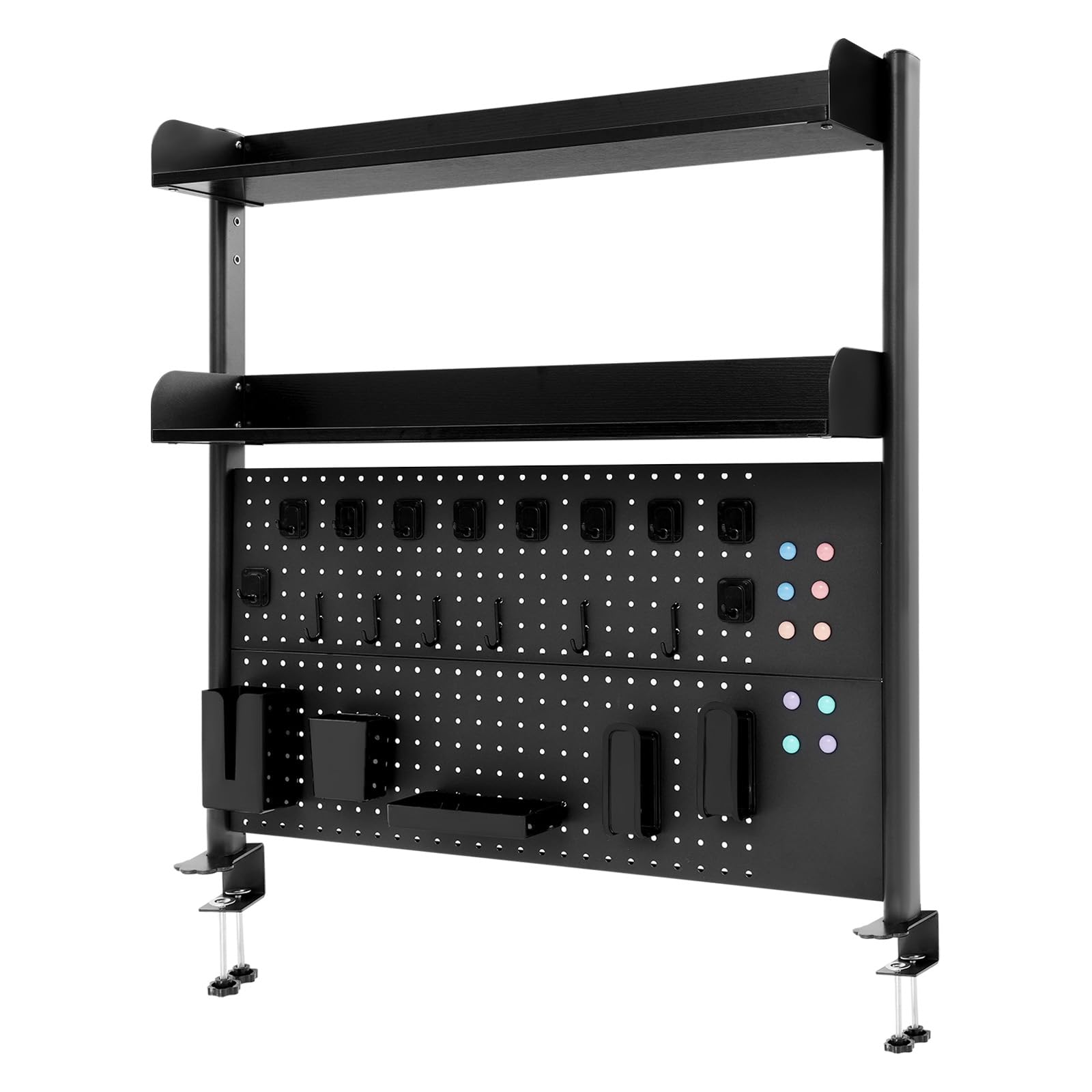 Étagère de bureau à pince 254 x 241 cm, double niveau, paroi perforée