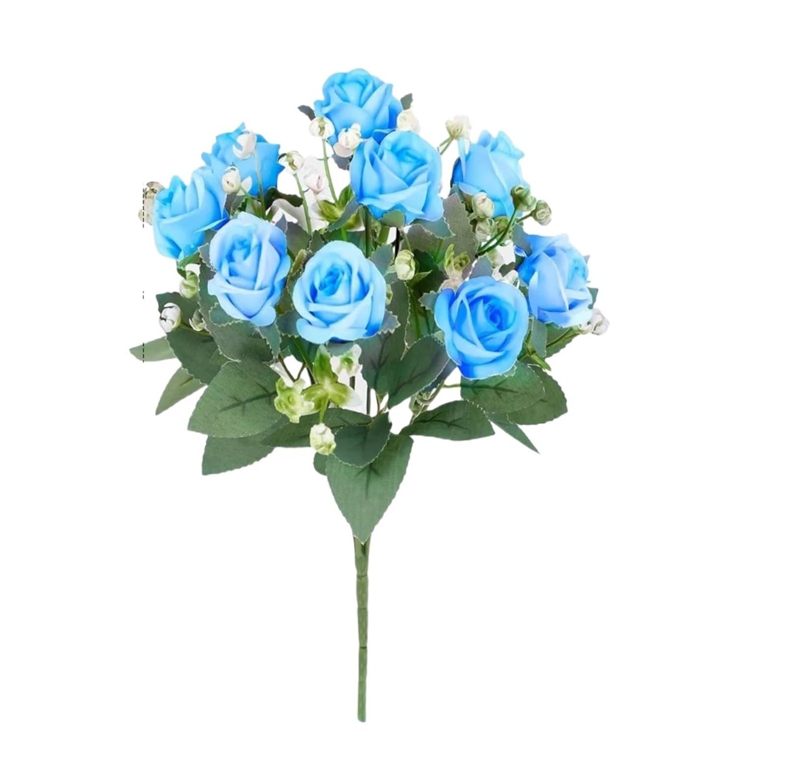 Casetlong 1Pc Artificial Flowers Bouquet 32CM Silk Fake For Home Decor Garden Wedding Decoration Flower Arrangement(Blue)