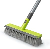 Vista 1 de Floor Scrub Brush 2 in 1 Scrape and Stiff Bristle Deck Brush for Cleaning Concrete, Patio, Garage, Kitchen, Carpet and Bathroom 57" Long Handle