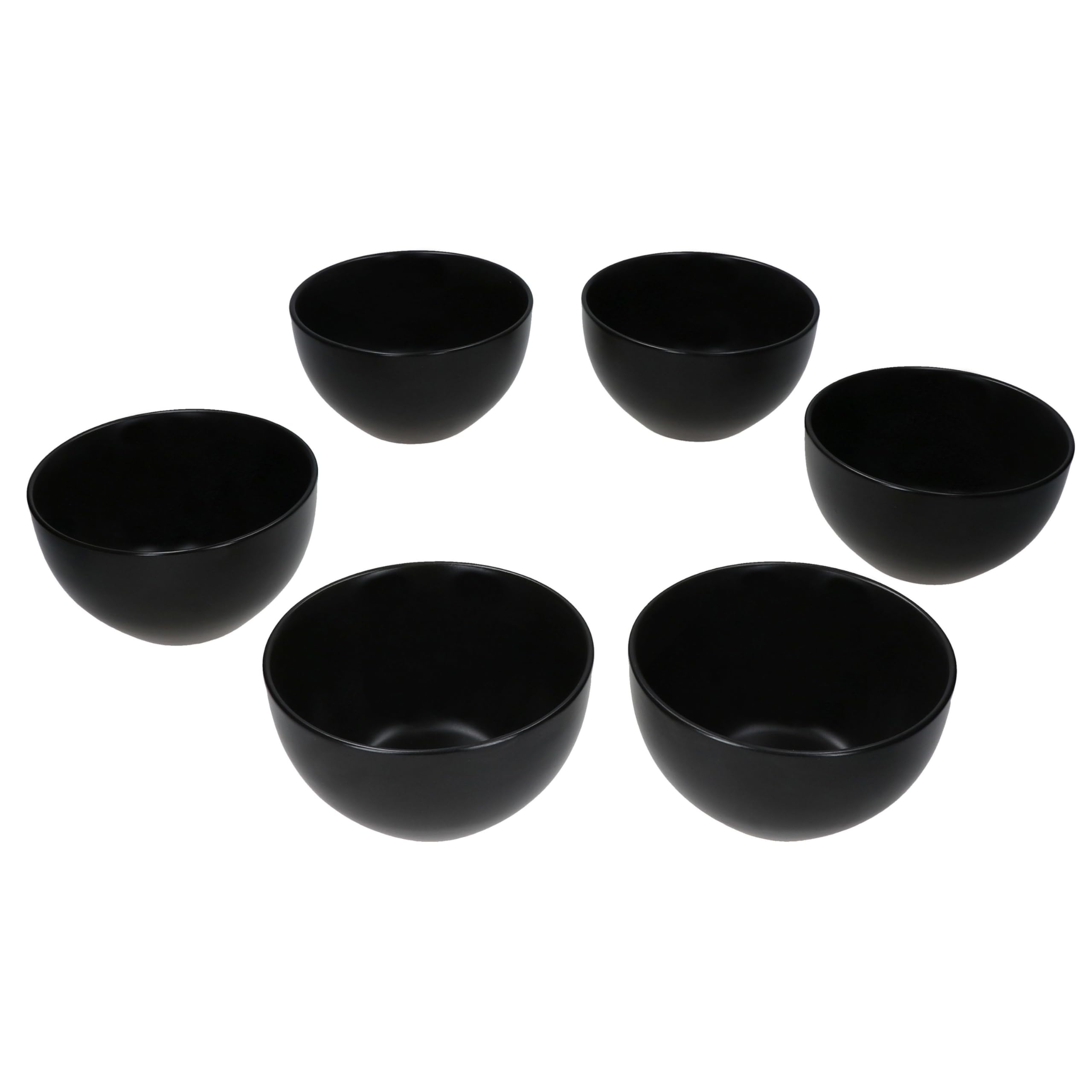 MamboCat Panther - Lot de 6 bols en faïence mat - 14,2 cm - Noir - 450 ml - Pour 6 personnes - Pour salade, soupe, céréales, chips, etc. - Vaisselle pour petit-déjeuner, déjeuner et dîner