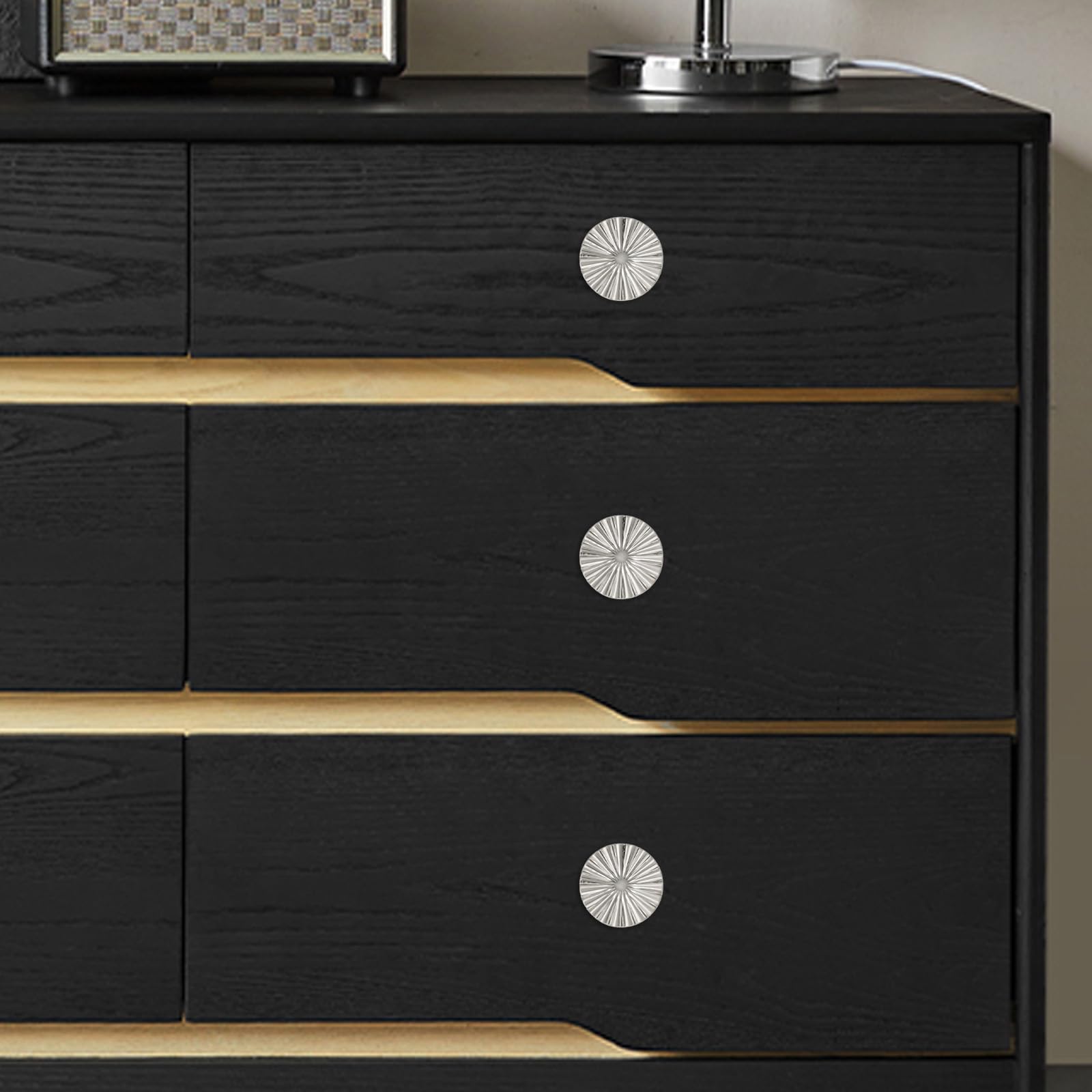 Paquete de 10 manijas de gabinete de cocina de níquel satinado cepillado para gabinete, pomos plateados para cajones de cocina