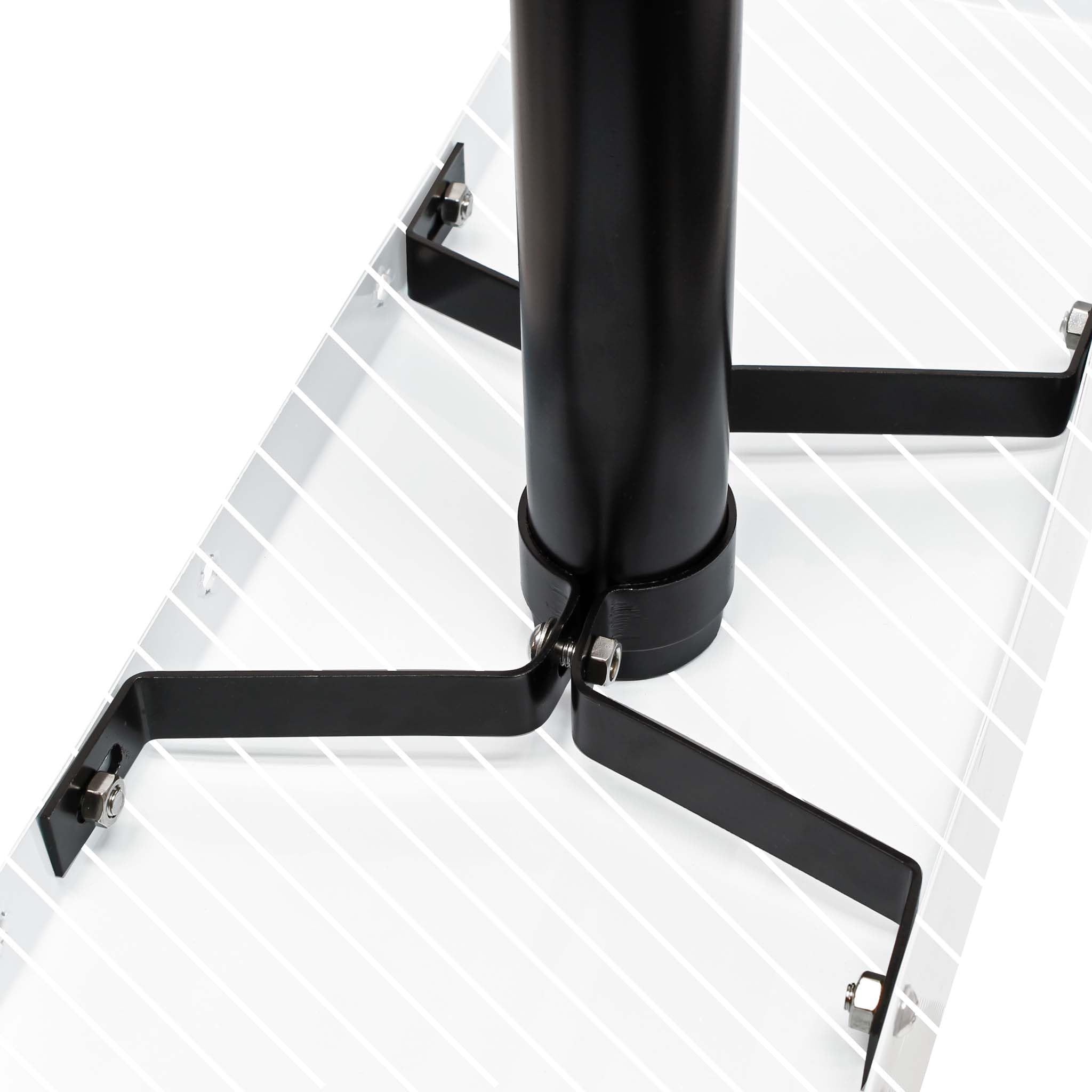 Wiltec Pied de support pour boîte aux lettres design style américain, 190 x 190 x 1430 mm, Couleur noire, Acier galvanisé, Boîte postale US Mailbox