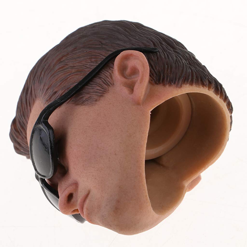 Colcolo Cabeza Masculina Esculpida para Figuras de Acción 1/6 Incluye Estructura de Rostro Varonil y Material en PVC Adecuada para Entusiastas, marrón, Tal como se Describe