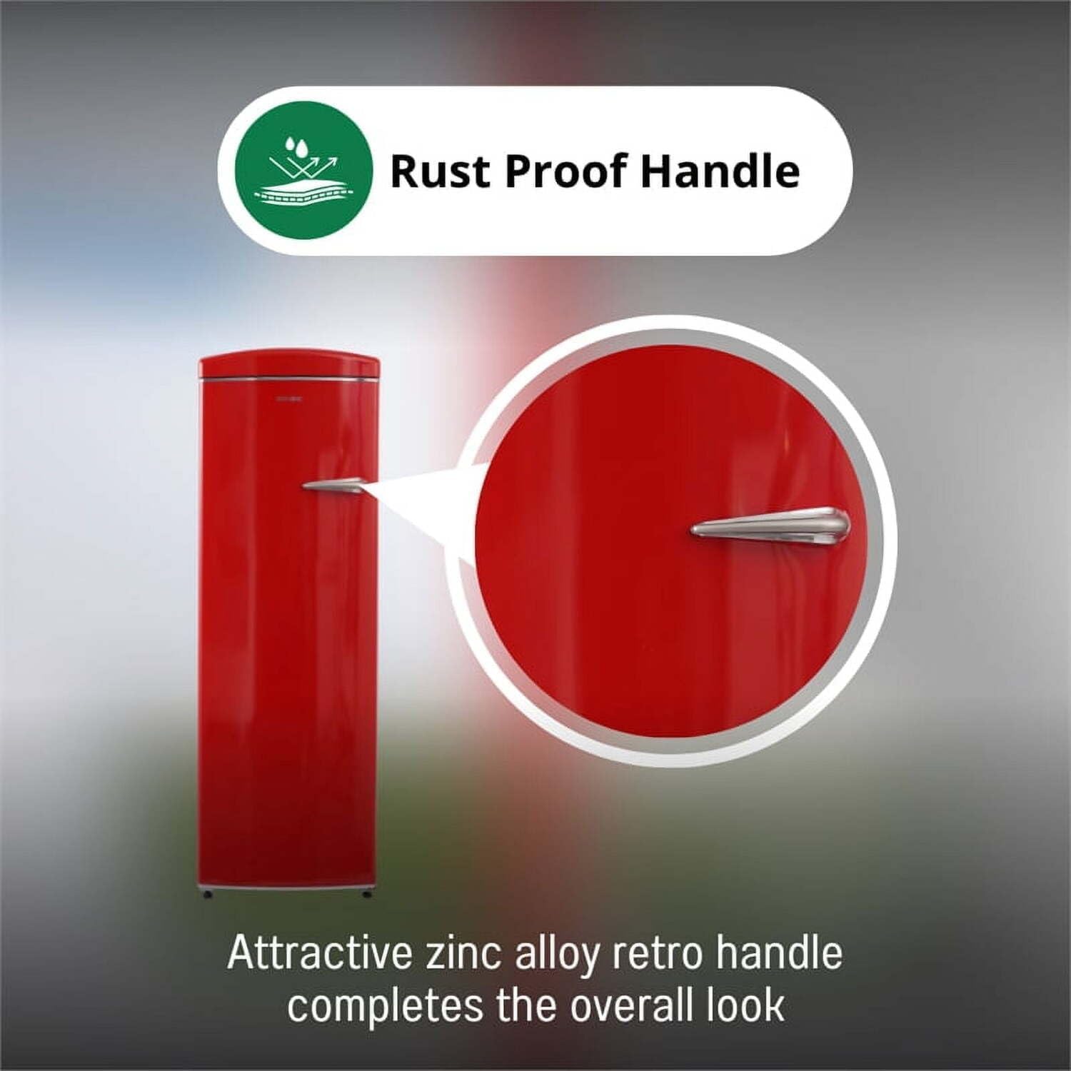 Conserv 8.3cf Classic Retro Upright Freezer Frost Free 24" 110V w/ 6 Drawers(Black)