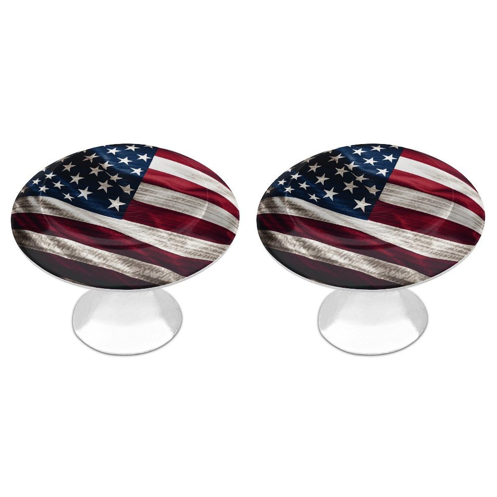 FekiLoot Flag Cabinet Knobs for Kitchen Ornament, Round Zinc Decorative Drawer Pulls for Cabinets Trendy, Dresser Drawers Pulls Bathroom Dresser Knob with Screw
