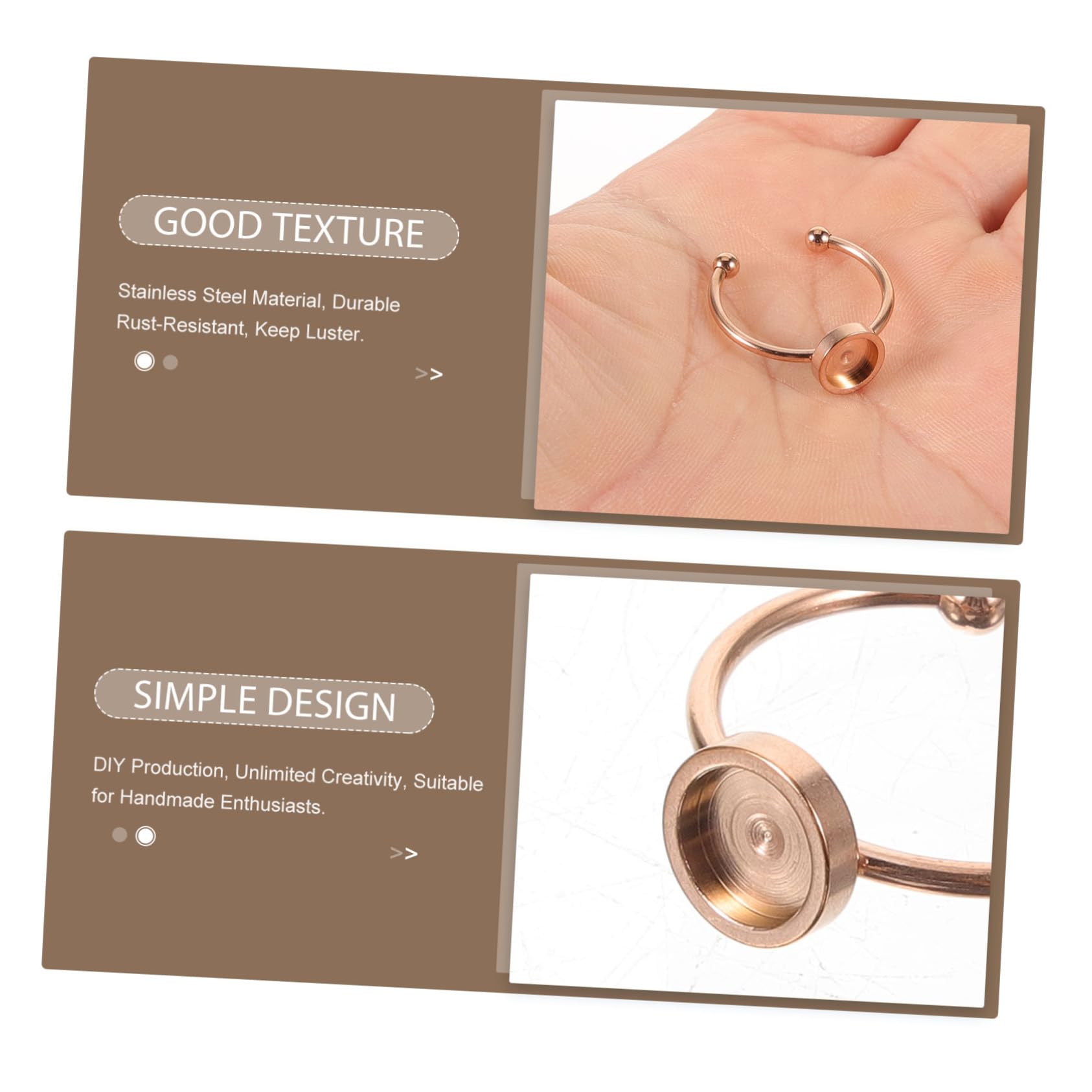 2 Anillos Para Mezclar Esmalte De Uñas | Acero Inoxidable | Herramienta Manicura DIY Para Salón O Casa