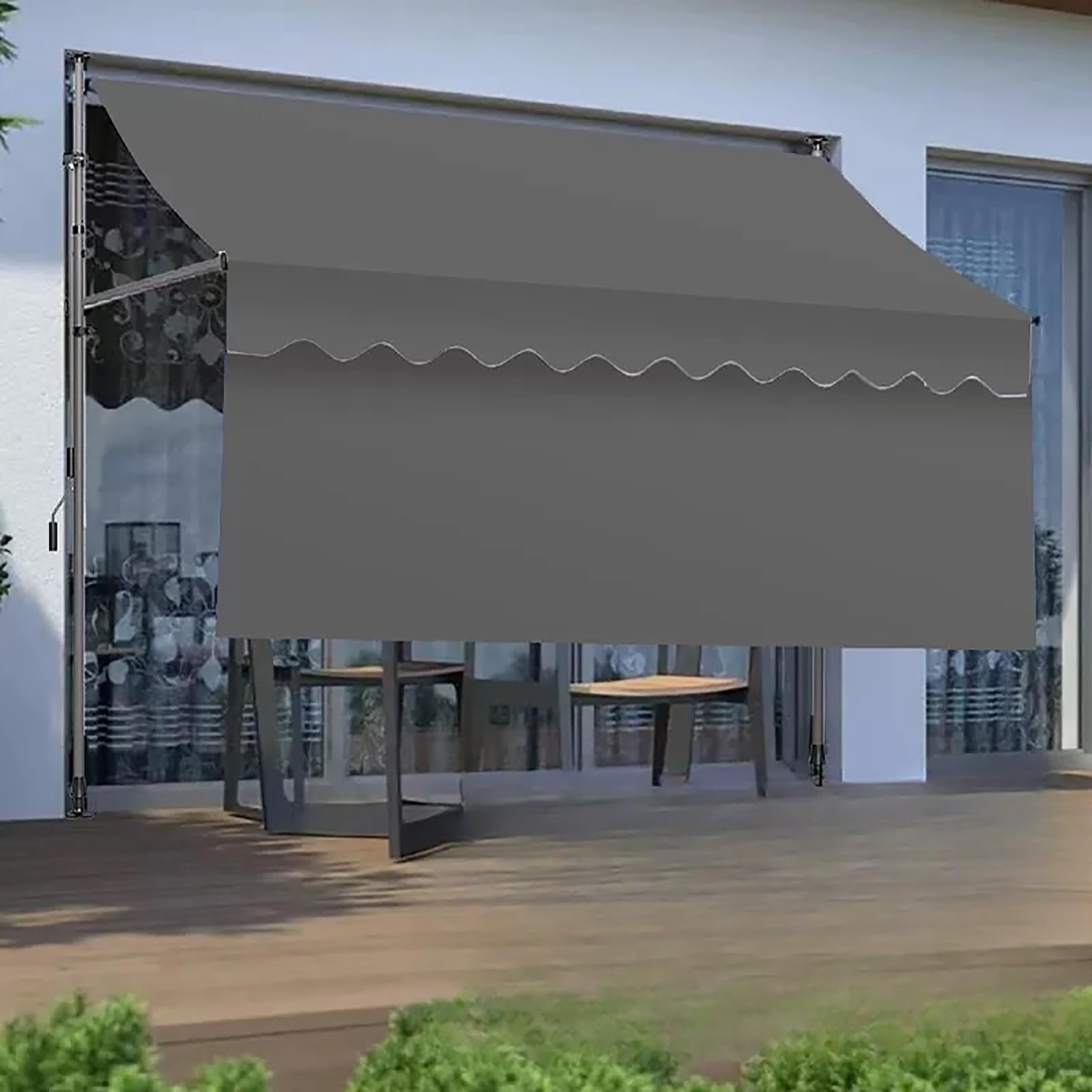 Ręcznie wysuwana markiza 1 x 1,2 m / 1,5 x 1,2 m / 2 x 1,2 m / 2,5 x 1,2 m regulowana wysokość korby ręcznej bez wiercenia, idealna na balkony, patio, kawiarnie i restauracje